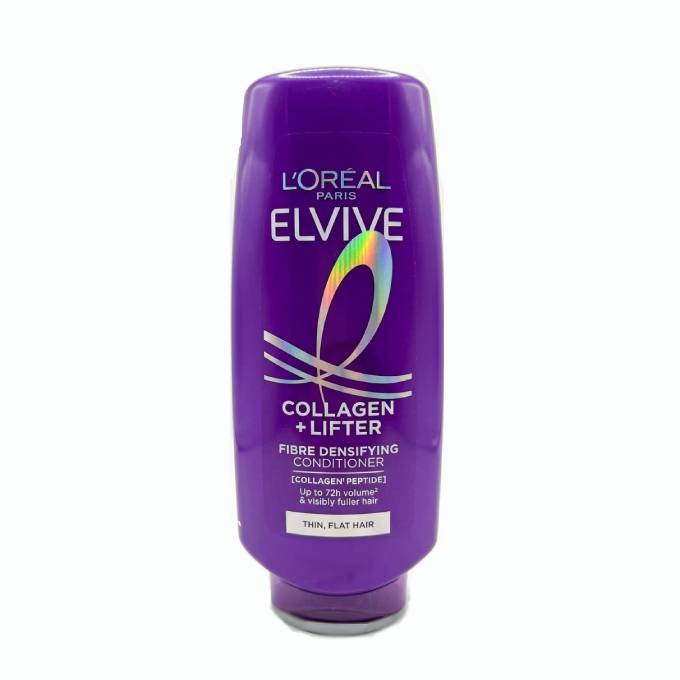 L’Oréal Paris Elvive Collagen + Lifter Conditioner, Fibre-Densifying Volume Conditioner, Up to 72H Volume, For Flat or Thin Hair 400ml